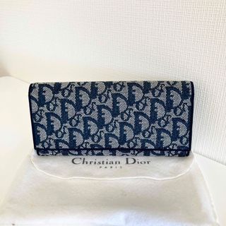 Dior クリスチャン ディオール がま口 トロッター 折り財布 ネイビー