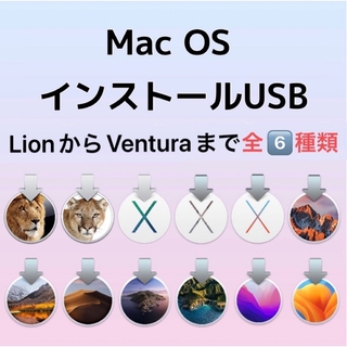6種類入り mac OS Lion〜SierraブートUSBインストーラー(PCパーツ)