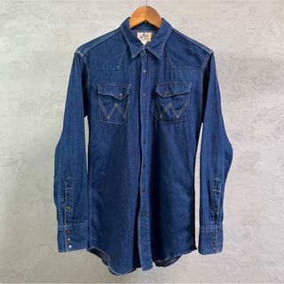 キムタク着 ラングラー×レッドウッド Wrangler チェックシャツ 青 M