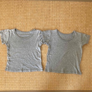 ベルメゾン(ベルメゾン)のベルメゾン　綿肌着　半袖　サイズ110 2枚組　薄い灰色(下着)