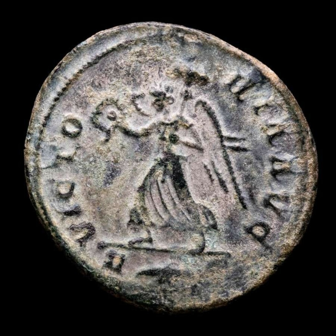 【保証書付】 古代ローマコイン 皇帝プロブス 銀メッキ銅貨  230708a