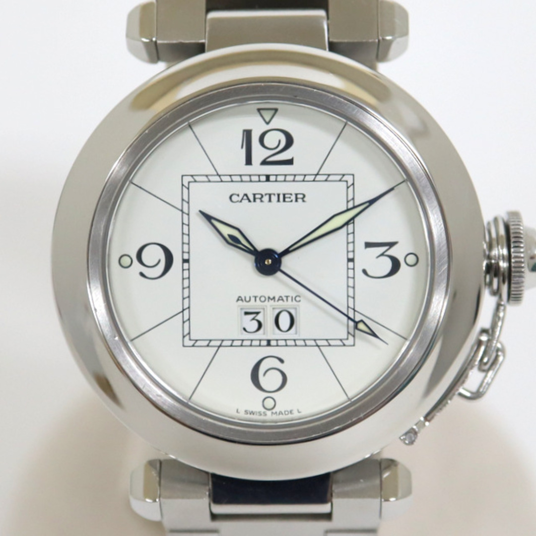 【Cartier】カルティエ パシャC ビックデイト 自動巻き 腕時計 白文字盤 W31055M【中古】/kt04646md