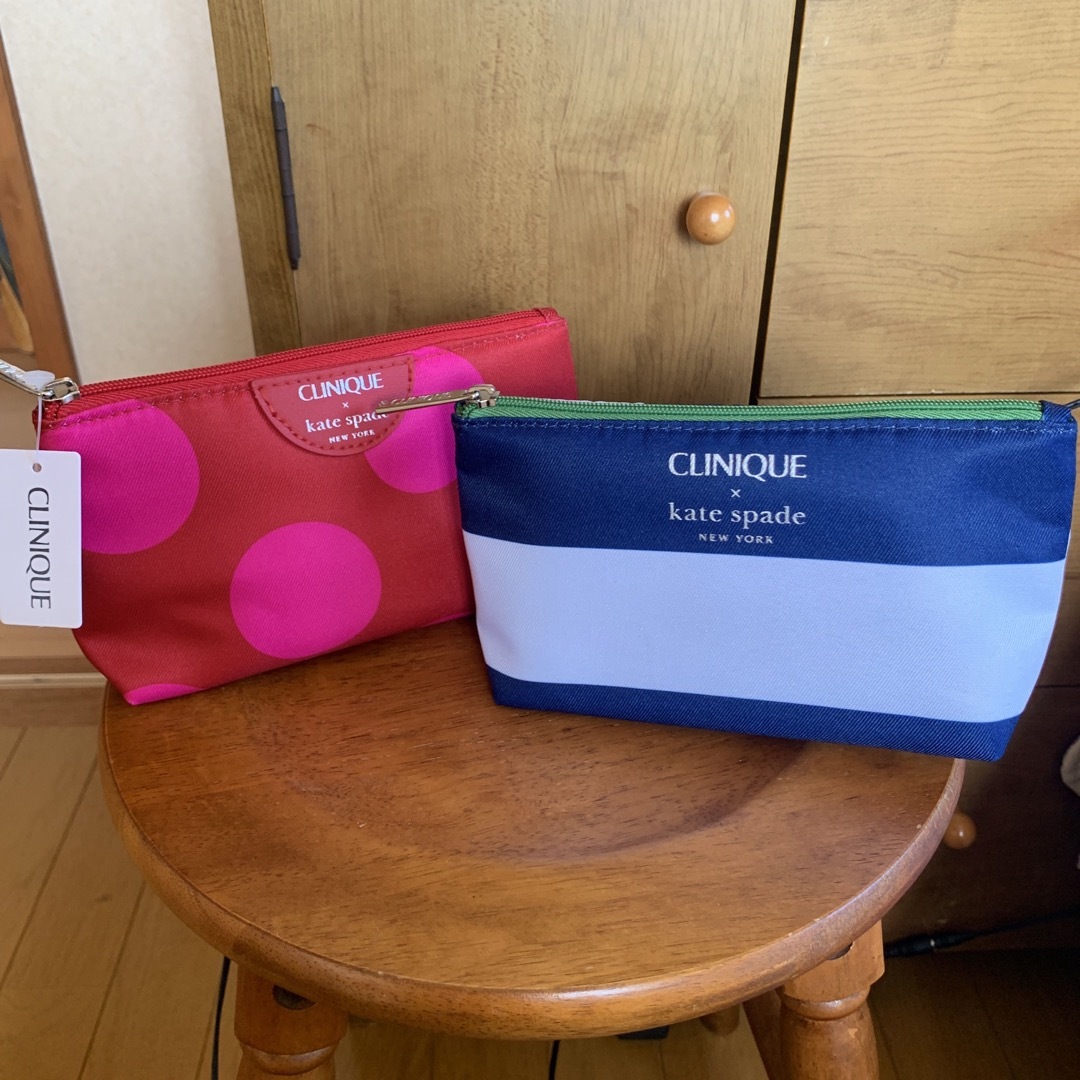 CLINIQUE(クリニーク)のCLINIQUE × kate spade  コラボポーチ　2点セット レディースのファッション小物(ポーチ)の商品写真