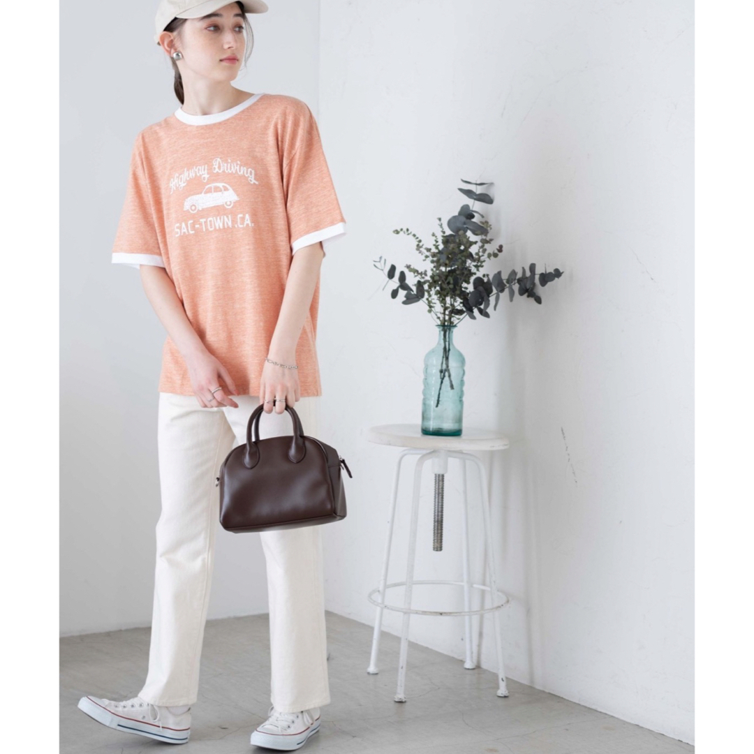 WEGO(ウィゴー)のWEGO ヴィンテージロゴリンガーT ユニセックスサイズ 男女兼用 オレンジ メンズのトップス(Tシャツ/カットソー(半袖/袖なし))の商品写真