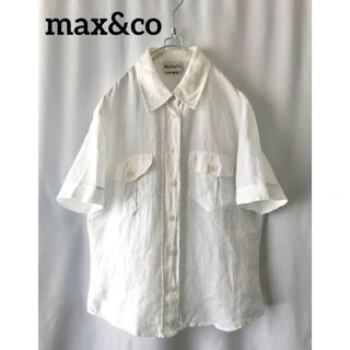 マックスアンドコー(Max & Co.)の【美品】max&co マックスアンドコー リネンブラウス イタリア製(シャツ/ブラウス(半袖/袖なし))