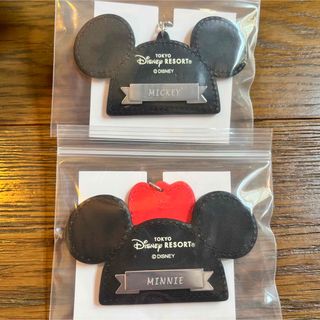 ディズニー(Disney)のミッキー&ミニー　ネームタグ　フロンティアウッドクラフト(キーホルダー/ストラップ)