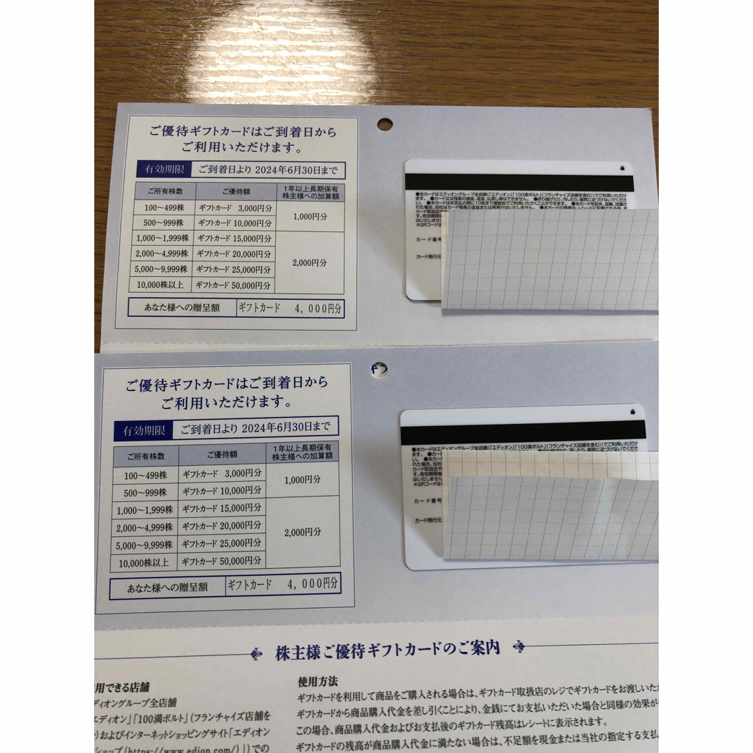 専用エディオン 株主優待カード 8,000円分 EDION