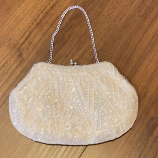 【美品】がま口 ビーズ パーティーバッグ スパンコール 結婚式(クラッチバッグ)