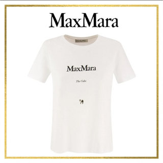新品すぐ発送S Max Mara CUBE ONDAメタリックロゴTシャツL紺