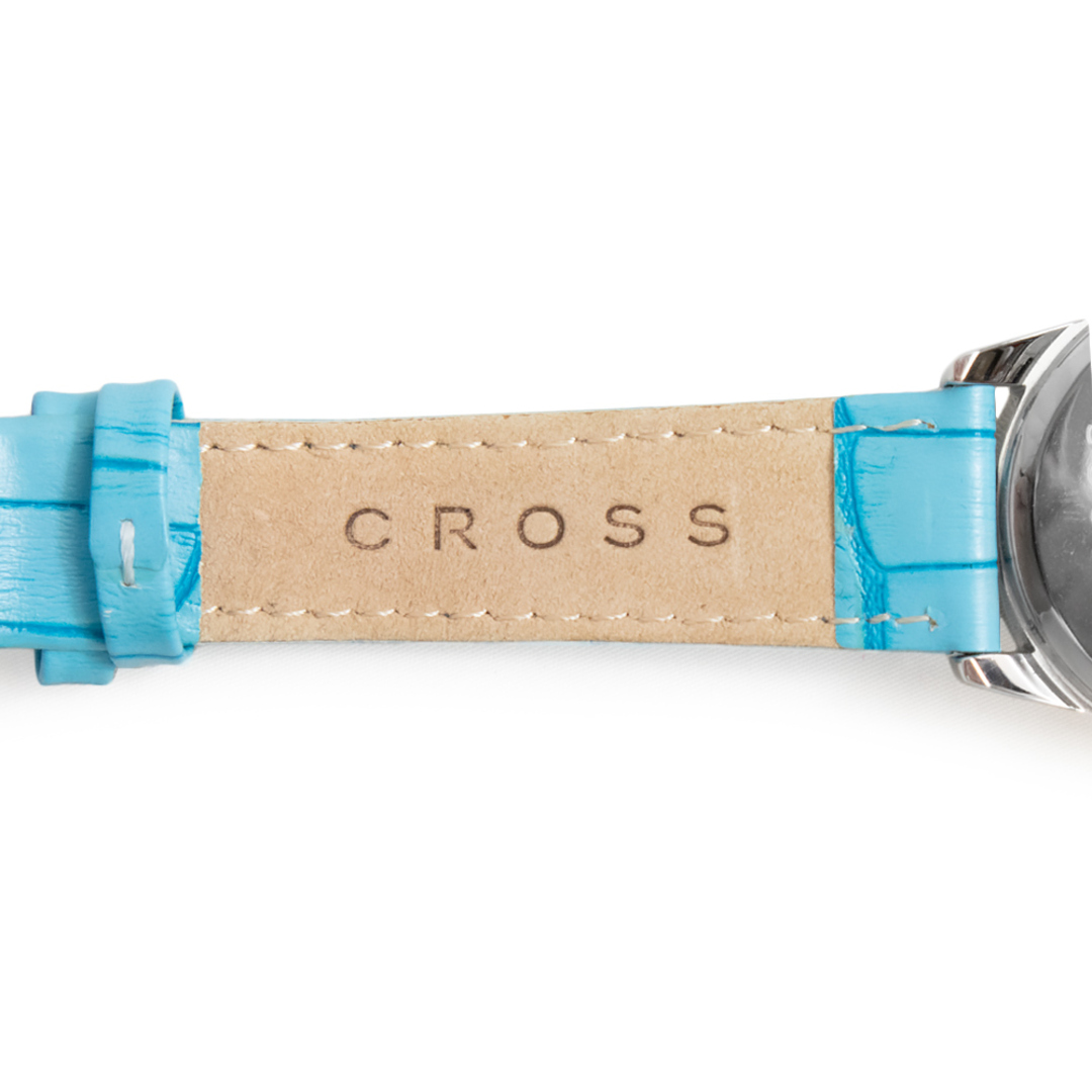 クロス 腕時計 クォーツ ステンレススチール レザー ミネラルクリスタル ブルー 水色 ゴールド シルバー CR9037-03 箱付  CROSS（新品・未使用品）