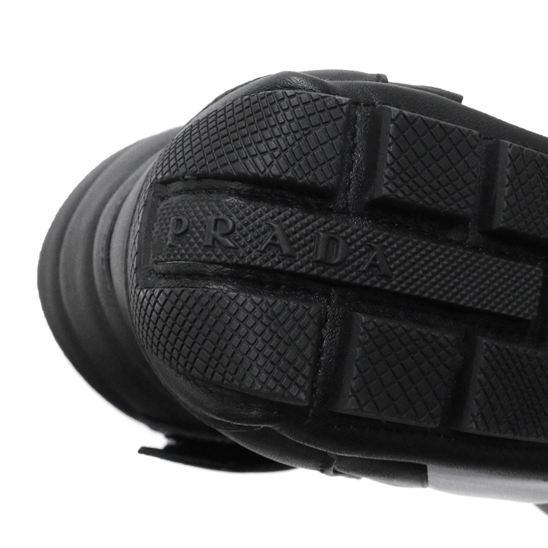 PRADA(プラダ)のプラダ ハイトップ ハイカット スニーカー シューズ 靴 6 1/2 27cm VITELLO SOFT レザー NERO ネロ ブラック 黒 2TG172 箱付 PRADA（新品・未使用品） メンズの靴/シューズ(スニーカー)の商品写真