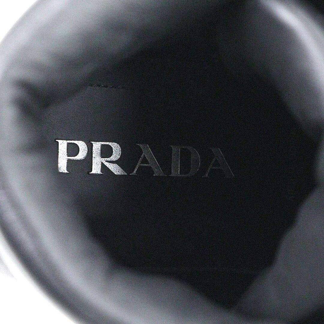 PRADA(プラダ)のプラダ ハイトップ ハイカット スニーカー シューズ 靴 6 1/2 27cm VITELLO SOFT レザー NERO ネロ ブラック 黒 2TG172 箱付 PRADA（新品・未使用品） メンズの靴/シューズ(スニーカー)の商品写真