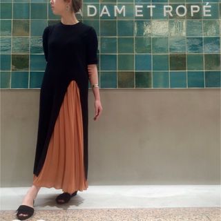 アダムエロぺ(Adam et Rope')のスリットニットロングベスト(ベスト/ジレ)