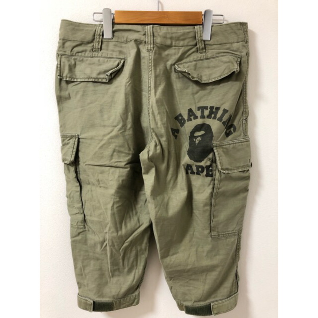 A BATHING APE（アベイシングエイプ）カレッジロゴ　クロップドカーゴパンツ　七分丈　カーゴパンツ【中古】【007】