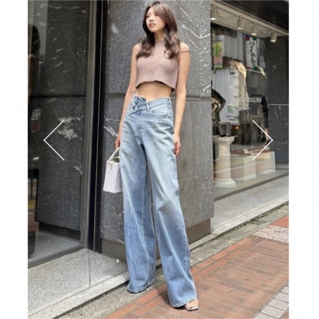 moussy - MOUSSY CROSS WAIST WIDE STRAIGHTの通販 by n&k moussy - MOUSSY CROSS WAIST WIDE STRAIGHTの通販 by n&k
