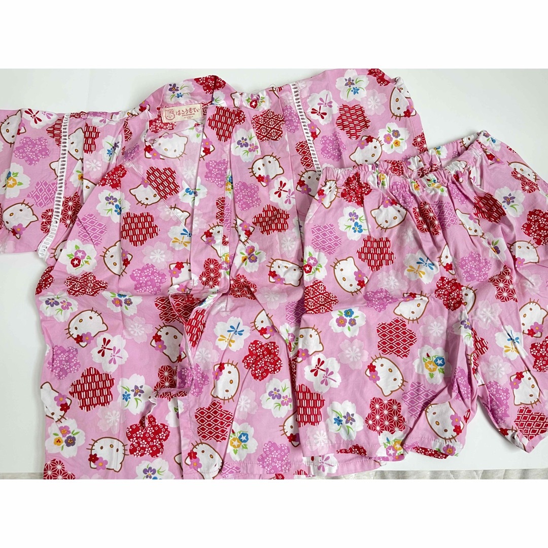 甚平　ハローキティ　キティちゃん キッズ/ベビー/マタニティのキッズ服女の子用(90cm~)(甚平/浴衣)の商品写真