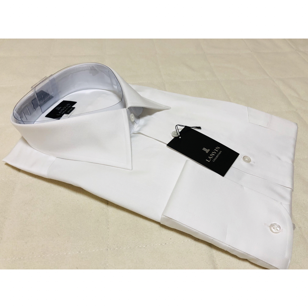 トップス438新品LANVINランバン長袖ドレスシャツ白43－82日本製