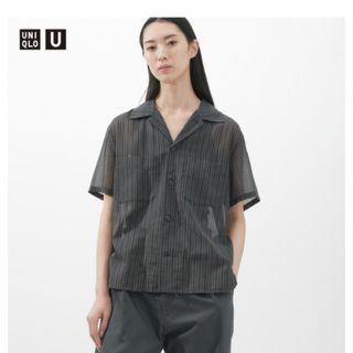 ユニクロ(UNIQLO)のユニクロ　シアーコットンストライプシャツ(シャツ/ブラウス(半袖/袖なし))