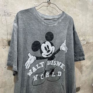 ファンタジアミッキーマウスヴィンテージTシャツグレーM ディズニーワールド