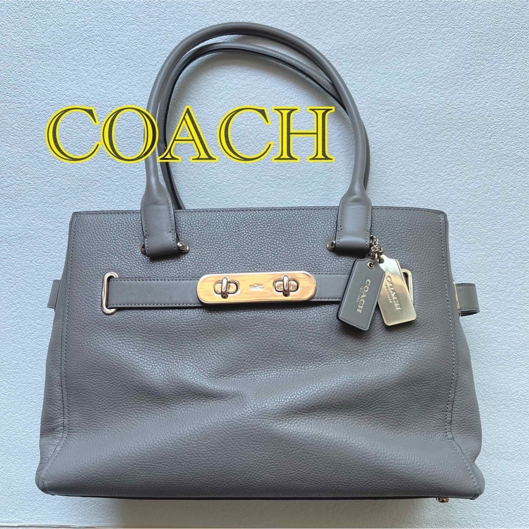 COACH(コーチ)のCOACHコーチ　トートバッグ　ハンドバッグ　ショルダーバッグ　グレー レディースのバッグ(トートバッグ)の商品写真
