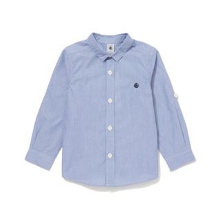 プチバトー(PETIT BATEAU)のプチバトー　ストライプ長袖シャツ　ロゴ(Tシャツ/カットソー)