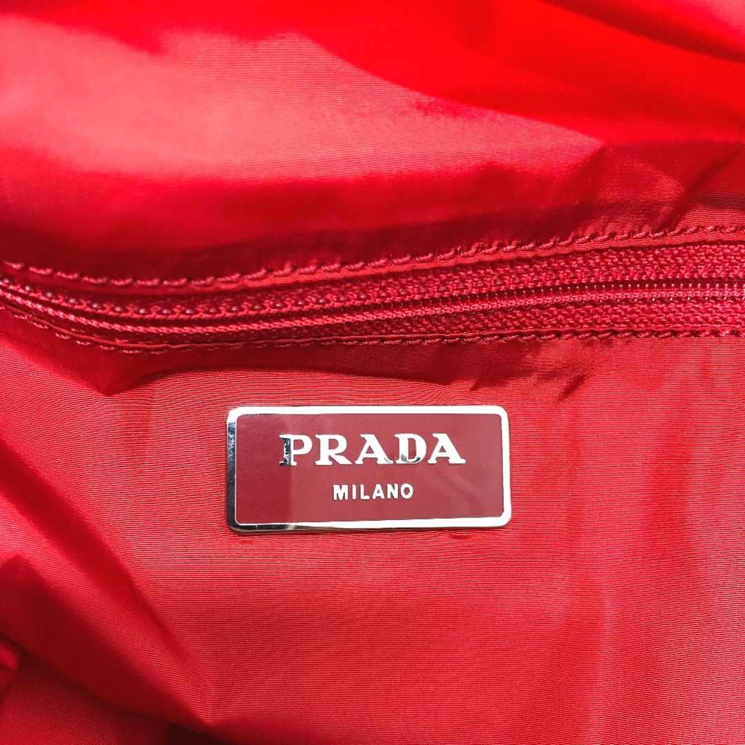 プラダ PRADA BYOBAG B4262D トライアングルロゴ リップ/肩掛け トートバッグ ナイロン オレンジ
