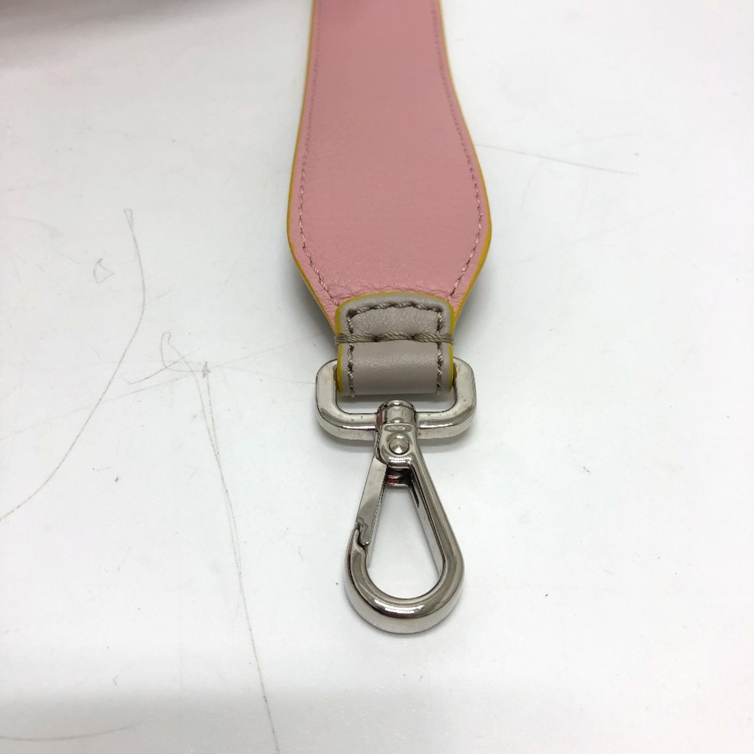 フェンディ FENDI ストラップユー ストラップのみ ロゴ ショルダーストラップ レザー グレー/ピンク フェンディ fendi ショルダーストラップのみ 短いタイプ