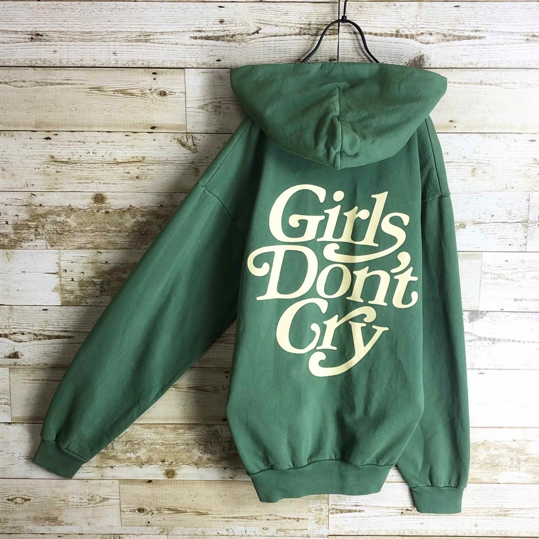 Girls Don't Cry(ガールズドントクライ)のgirls don't cry ガールズドントクライ グリーン パーカー 美品 メンズのトップス(パーカー)の商品写真