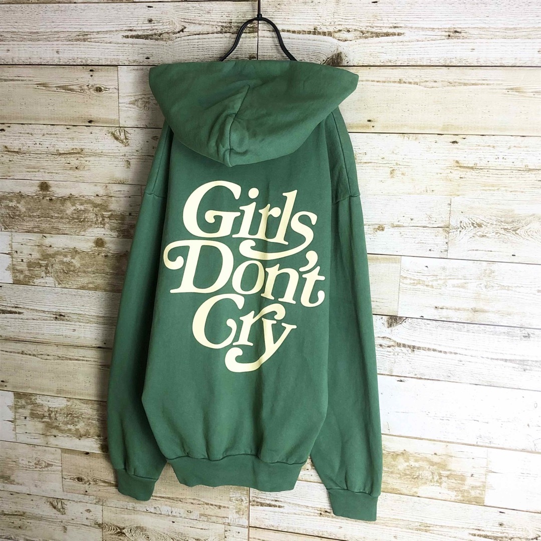 Girls Don't Cry(ガールズドントクライ)のgirls don't cry ガールズドントクライ グリーン パーカー 美品 メンズのトップス(パーカー)の商品写真