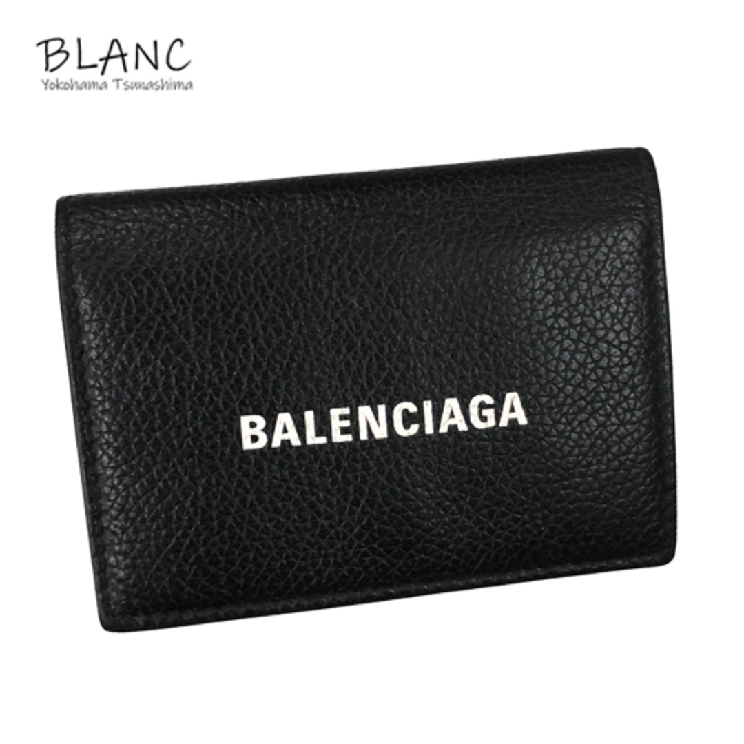 バレンシアガ エブリデイ ３つ折り財布 レザー ブラック 594312 コンパクト BALENCIAGA 横浜BLANC