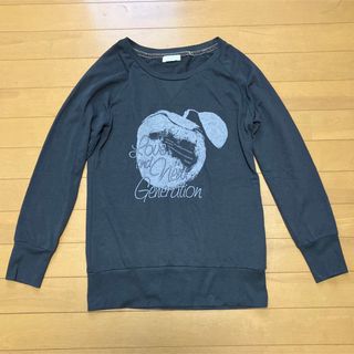 Tシャツ　ダークグレー　りんご(Tシャツ(長袖/七分))