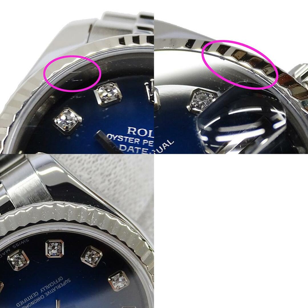 ロレックス ROLEX デイトジャスト 179174G D番 時計 レディース ブランド 10P ダイヤモンド ブルーグラデーション 自動巻き AT ステンレス SS WG 磨き済み 9