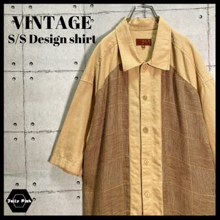 アートヴィンテージ(ART VINTAGE)の【ビッグサイズ 】90s VINTAGE 半袖 切替 デザインシャツ US古着(シャツ)