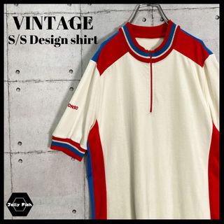 アートヴィンテージ(ART VINTAGE)の【希少】70s サイクリングジャージ ハーフジップ レアカラー ドイツ製 古着(Tシャツ/カットソー(半袖/袖なし))