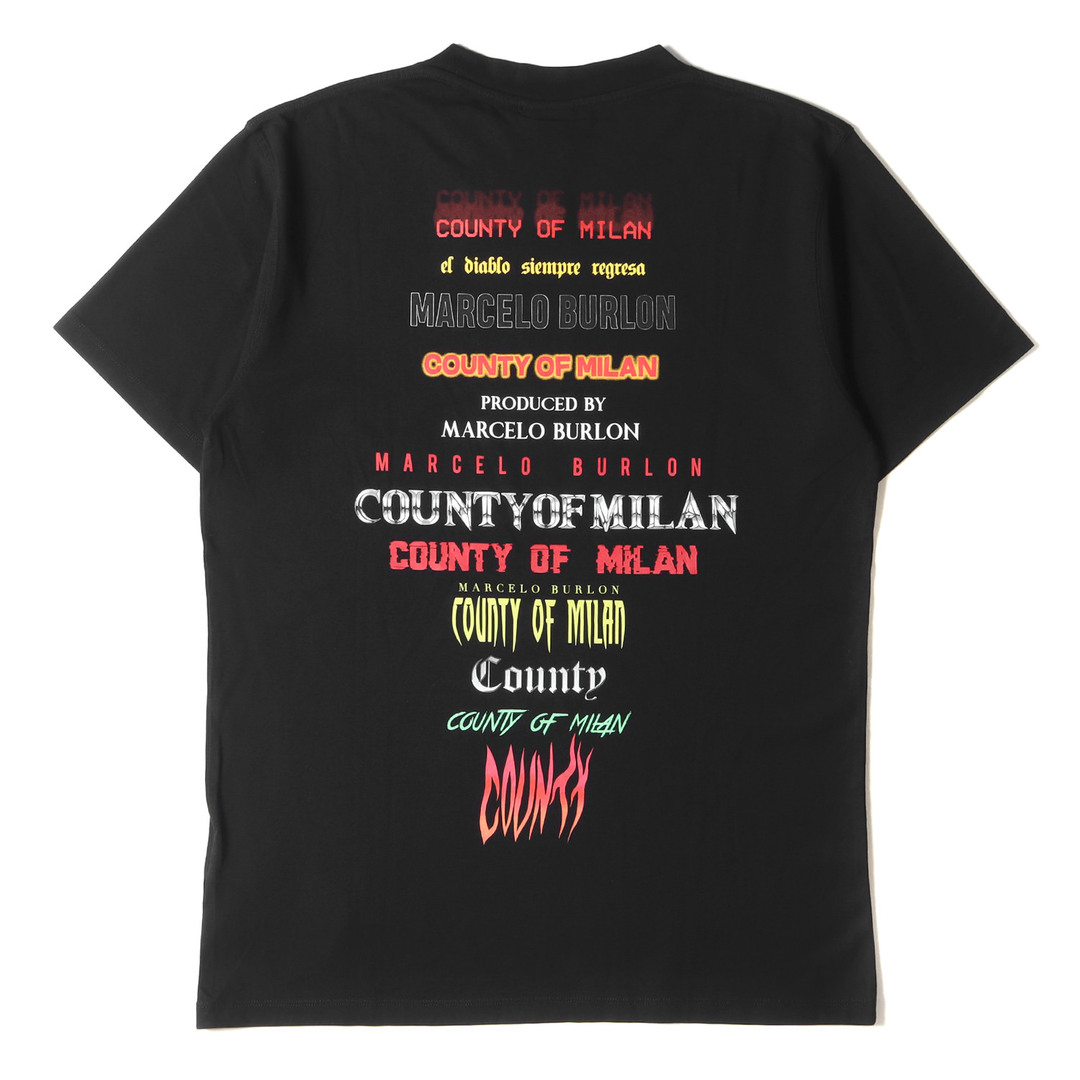 MARCELO BURLON マルセロ ブロン Tシャツ サイズ:M 18AW マルチロゴ クルーネック 半袖 COUNTY T-SHIRT ブラック 黒 トップス カットソー ブランド カジュアル 【メンズ】