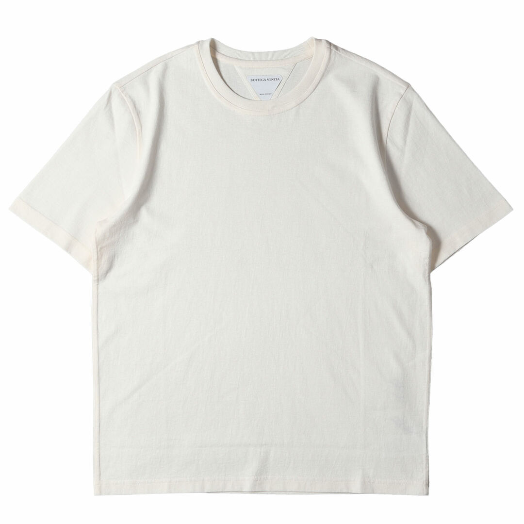 BOTTEGA VENETA ボッテガヴェネタ Tシャツ サイズ:L ロゴ刺繍 クルーネック 半袖 689055 VF1U0 20SS アイボリー トップス カットソー ブランド シンプル 無地 イタリア製【メンズ】トップス