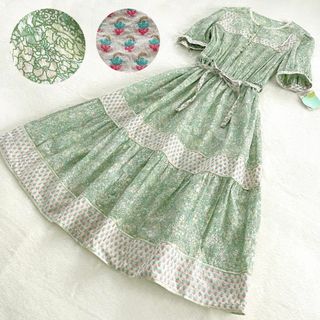 ひし型 フランシュリッペ ロングワンピース M レース 花柄 | www