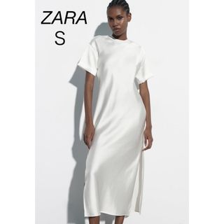 ザラ(ZARA)のZARA サテン ミディワンピース(ロングワンピース/マキシワンピース)