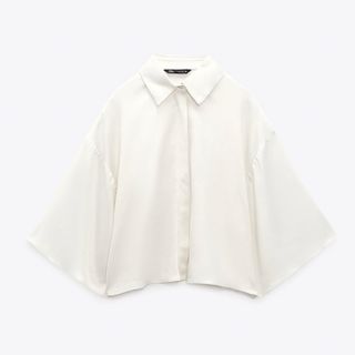 ザラ(ZARA)のケープスリーブサテンシャツ ZARA ザラ(シャツ/ブラウス(長袖/七分))