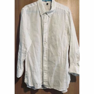 ムジルシリョウヒン(MUJI (無印良品))の無印良品　麻100%　七分丈シャツ メンズS(シャツ)