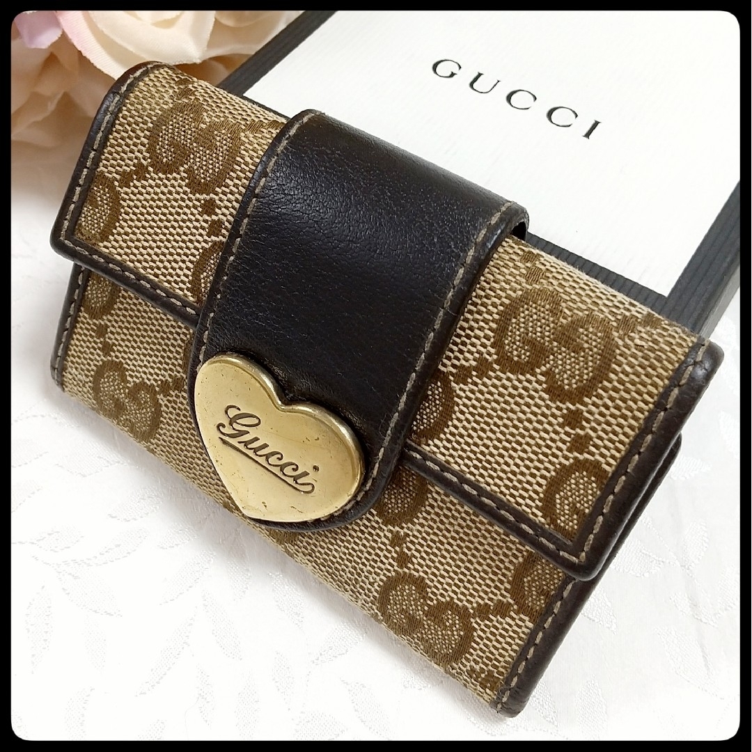 Gucci - 訳あり GUCCI グッチ GGキャンバス ラブリーハート 6連キー ...