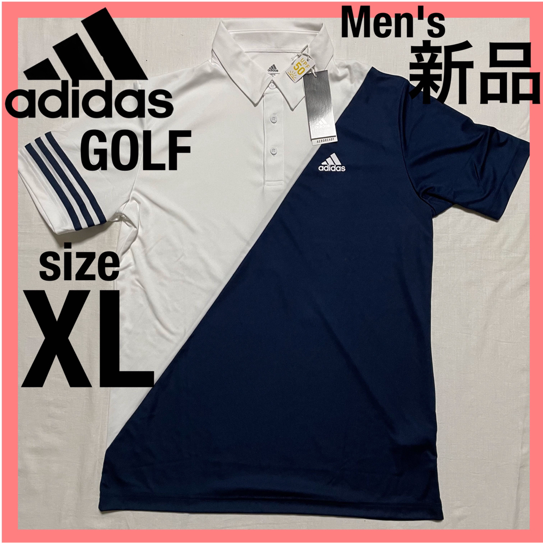 adidas ゴルフポロシャツ 半袖ポロシャツ ゴルフウェア ドライシャツ XL