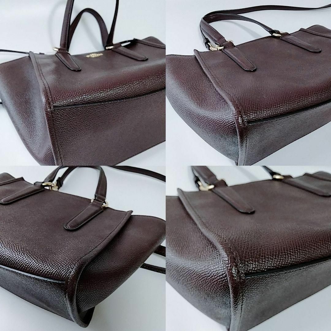 美品 コーチ トートバッグ ミニ ショルダーバッグ 2way 本革 ブラウン