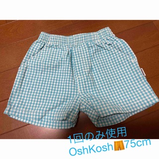 オシュコシュ(OshKosh)の美品OshKosh baby🩳短パンギンガムチェック🩵75cm(パンツ)