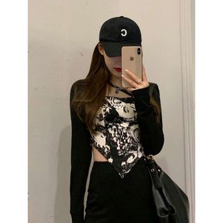 SHEIN　Honeyspot　絞り染めTシャツ(Tシャツ(長袖/七分))