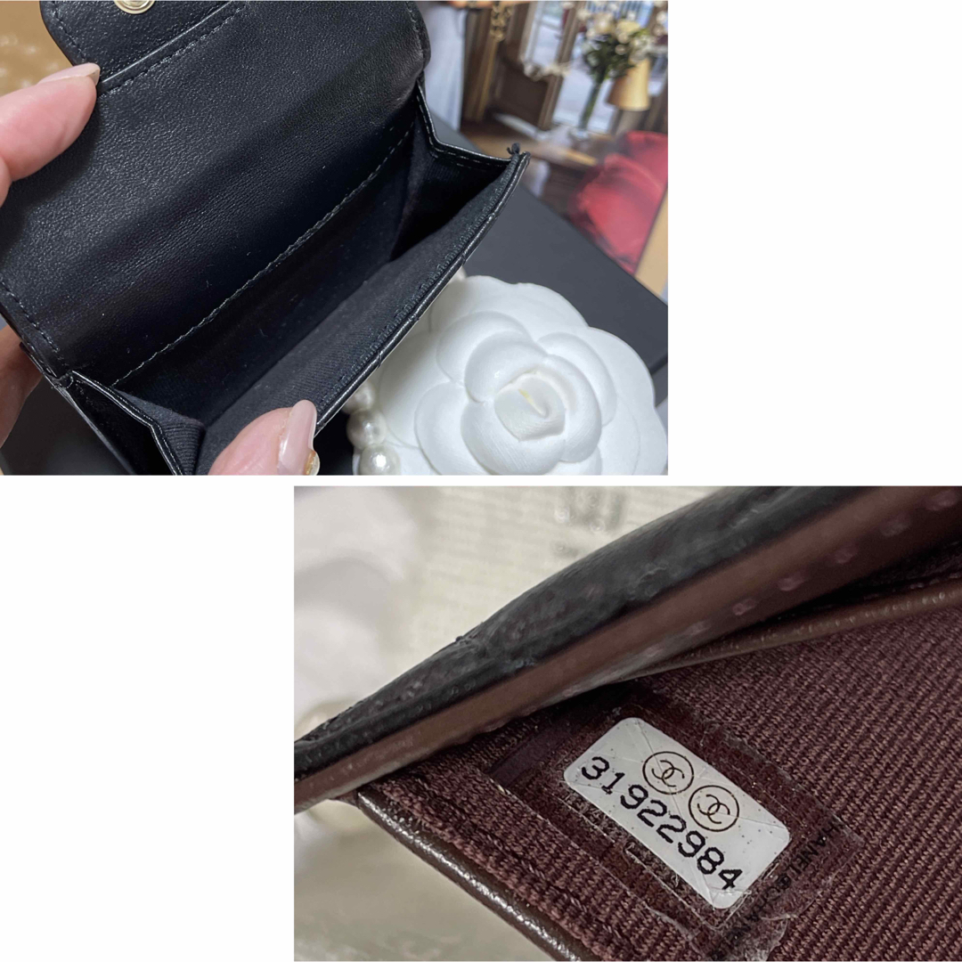 【CHANEL】人気定番☆マトラッセ 三つ折り財布☆ラムスキン＆ゴールド金具