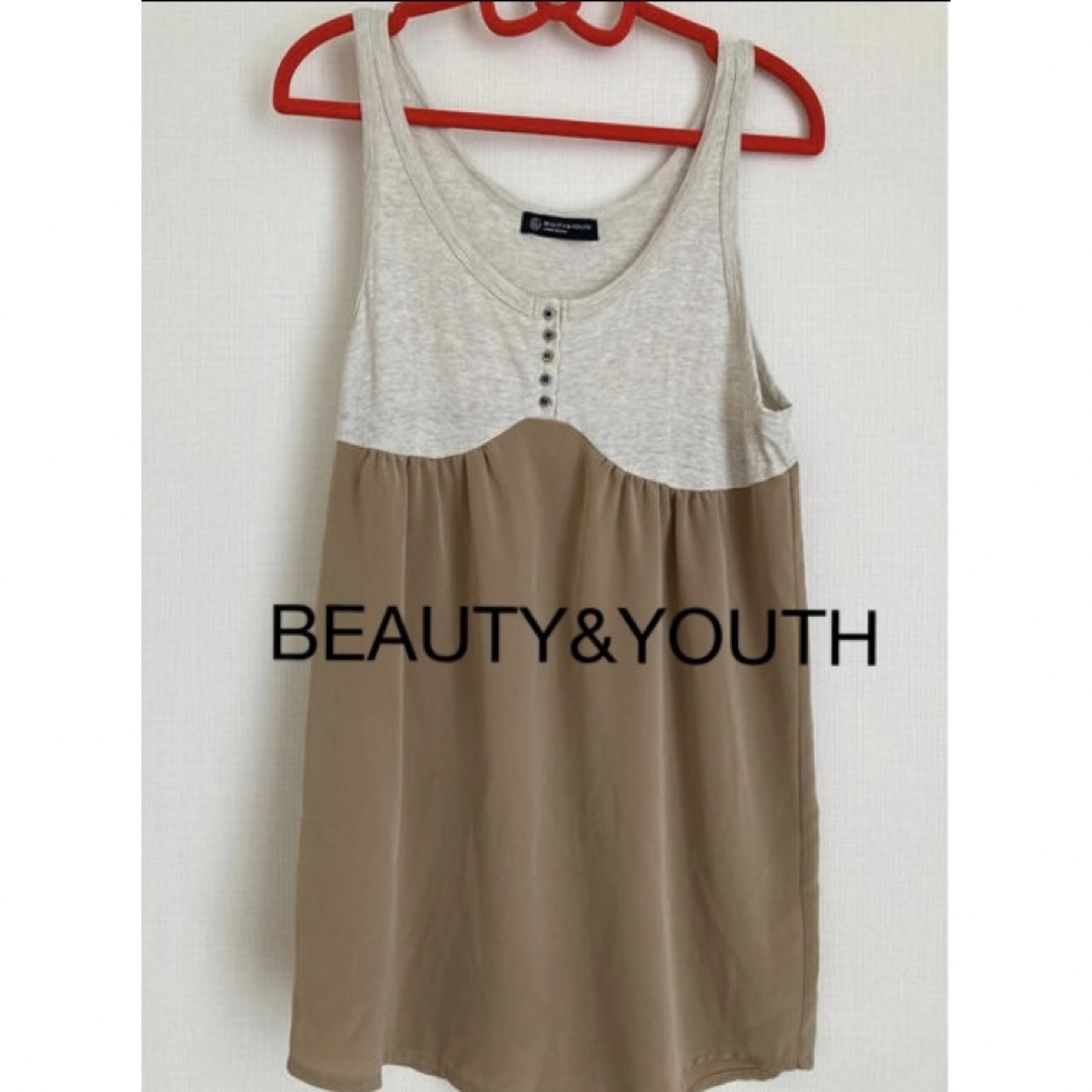 BEAUTY&YOUTH UNITED ARROWS(ビューティアンドユースユナイテッドアローズ)の日本製美品BEAUTY&YOUTH 半袖チュニックトップス夏服シャツタンクトップ レディースのトップス(タンクトップ)の商品写真