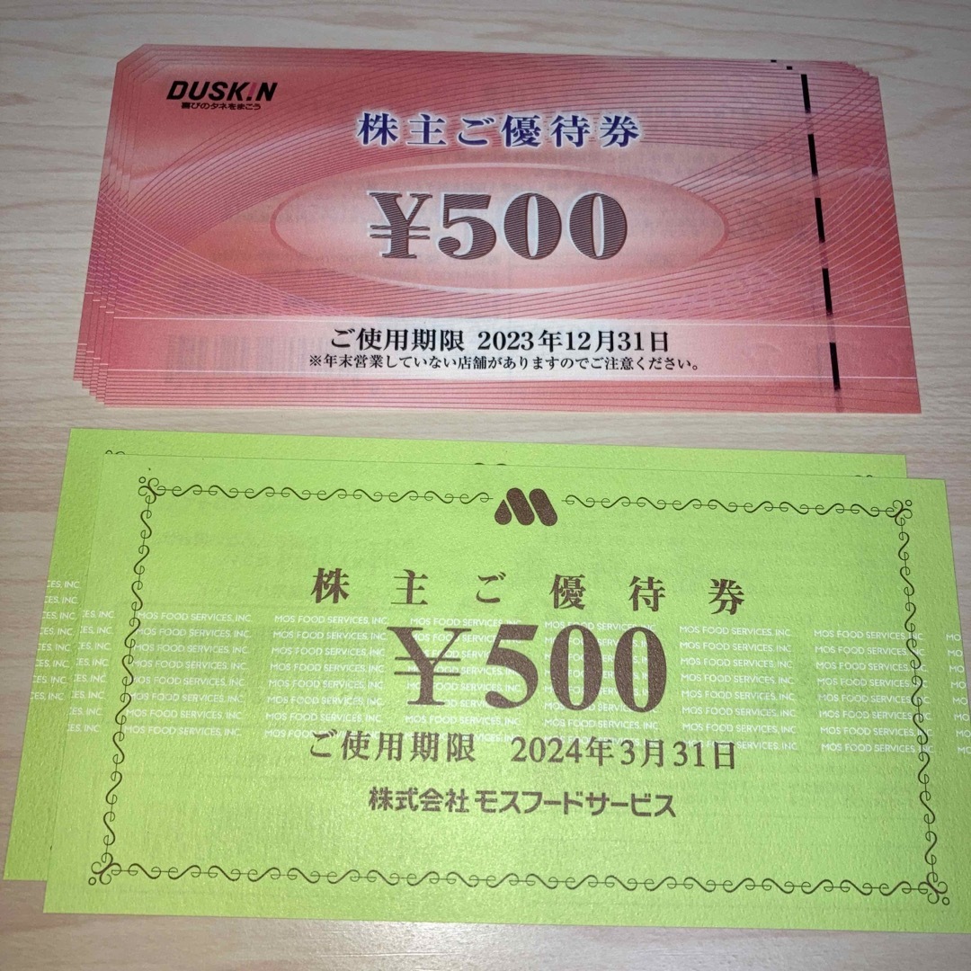 モスフードサービス ダスキン 株主優待券合計3500円 送料込 ミスタードーナツ