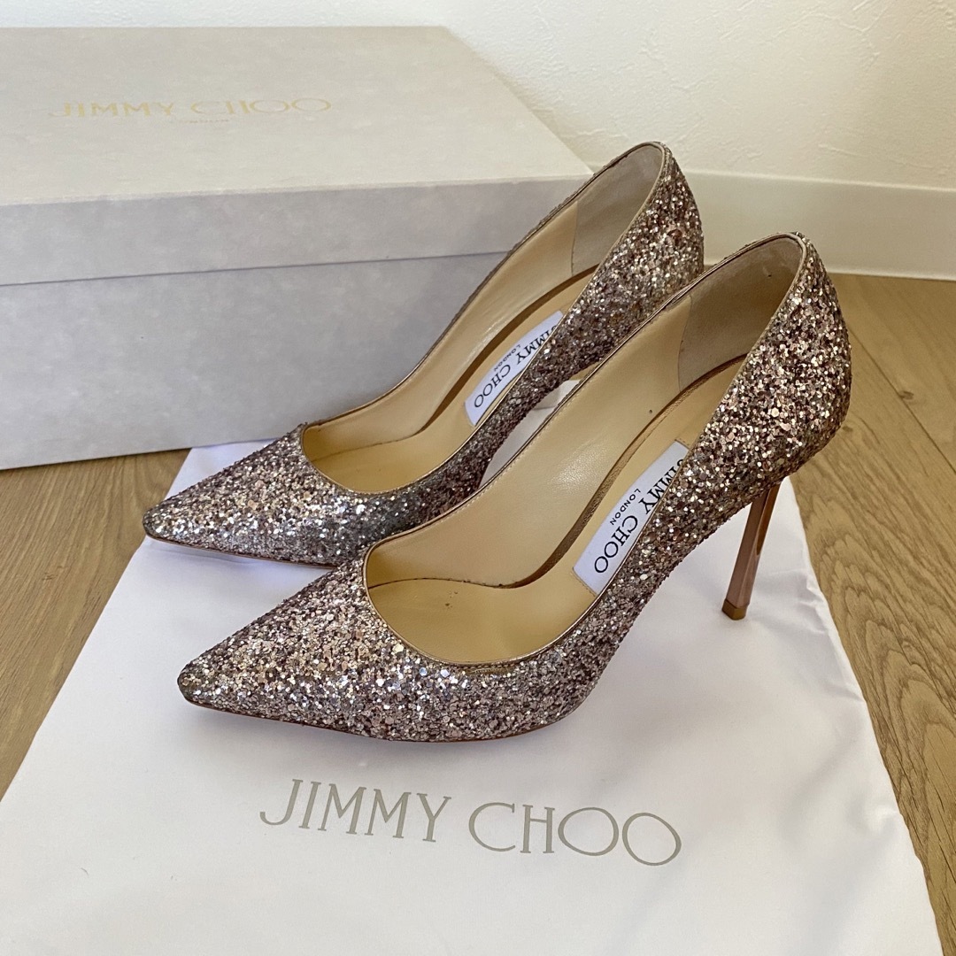 JIMMY CHOO グリッターグラデーションパンプス-