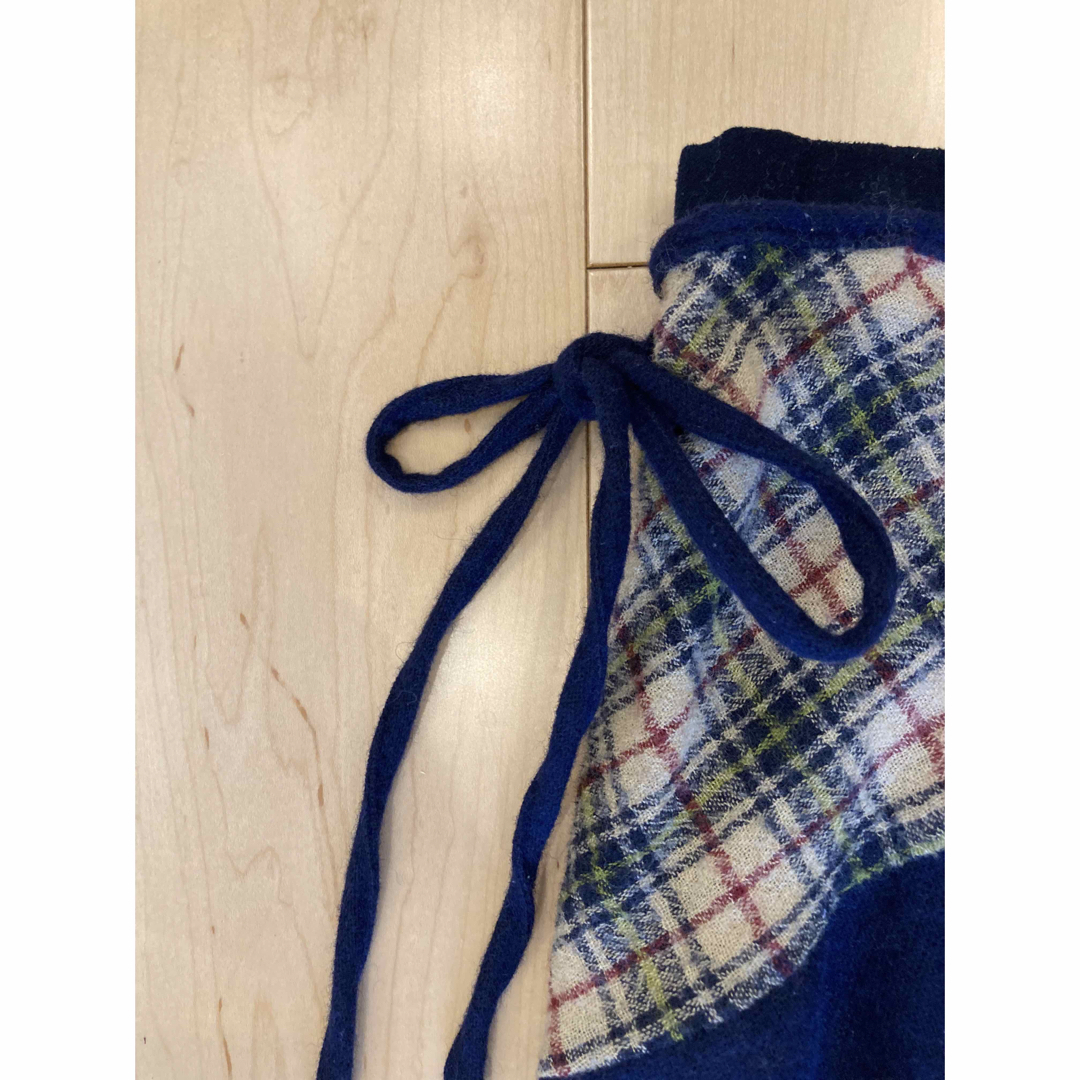 21日迄☆ 90s vintage check wool wrap skスカート